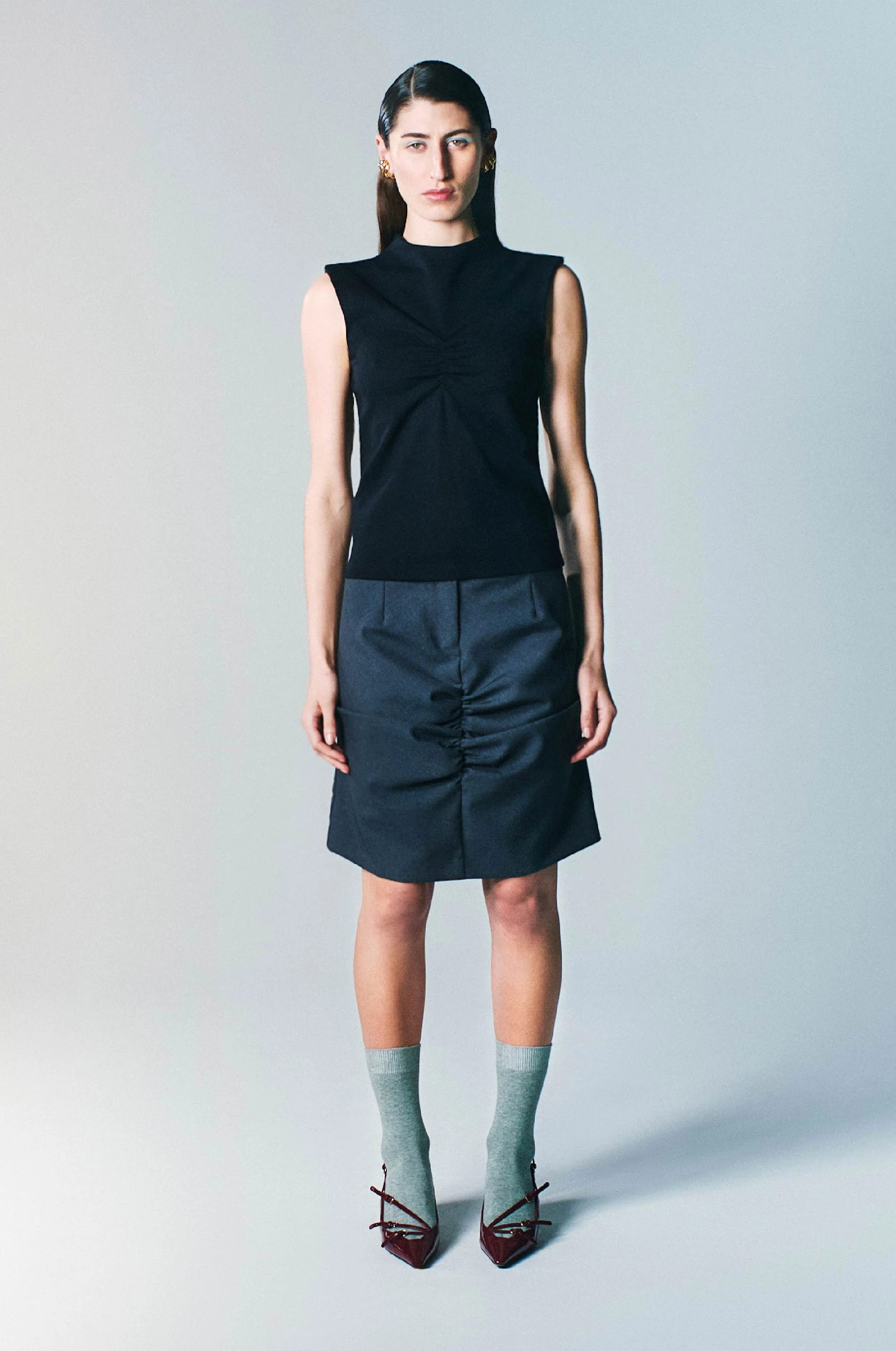 GATHERED SUIT SKIRT - Image 7