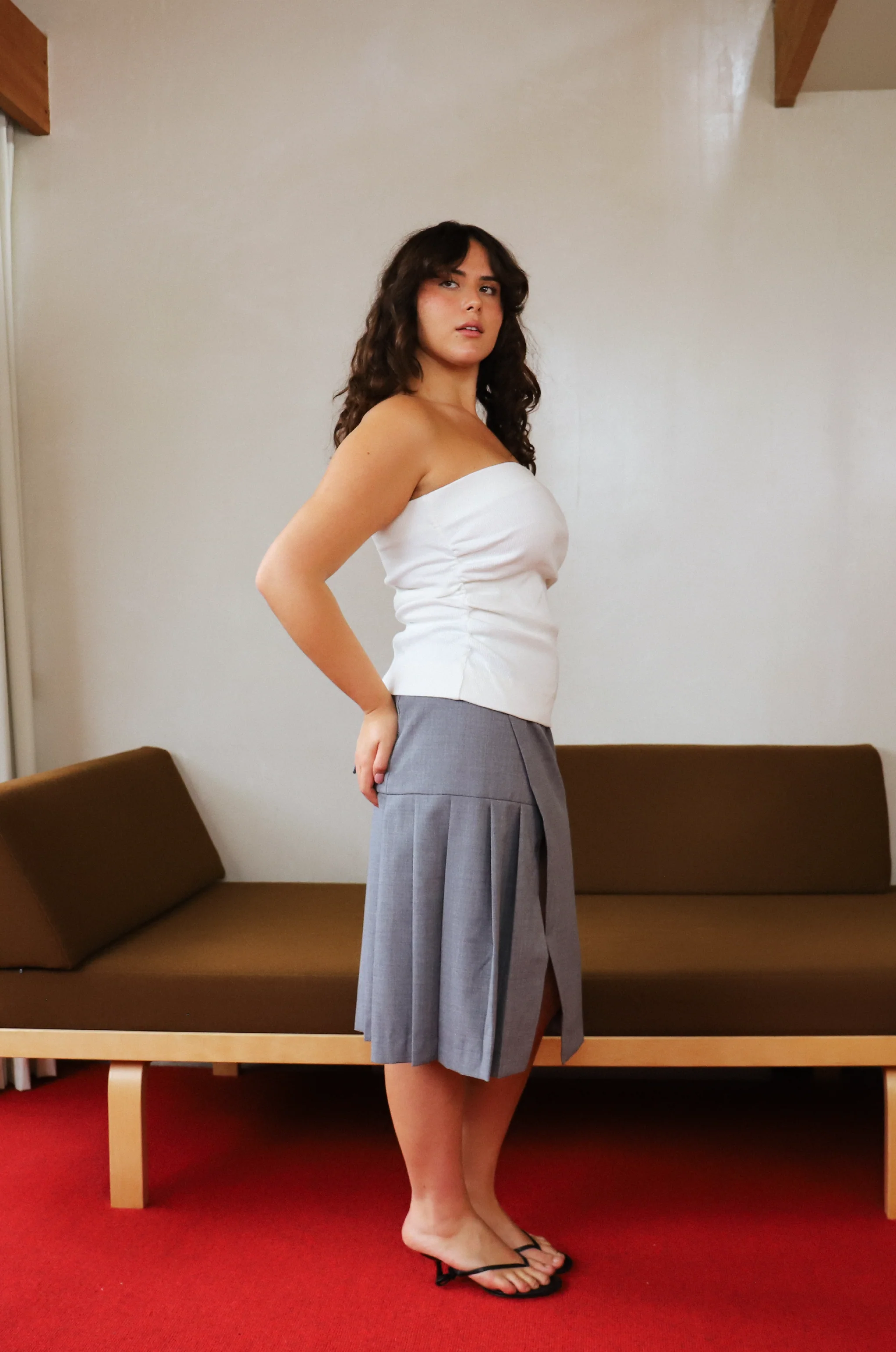 SLICE PLEAT MIDI SKIRT - Image 6
