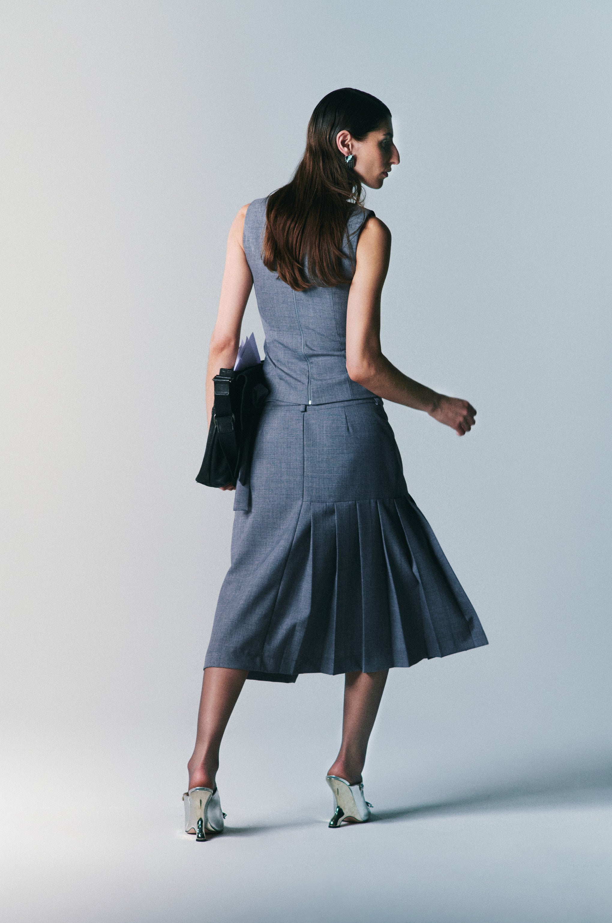 SLICE PLEAT MIDI SKIRT - Image 9
